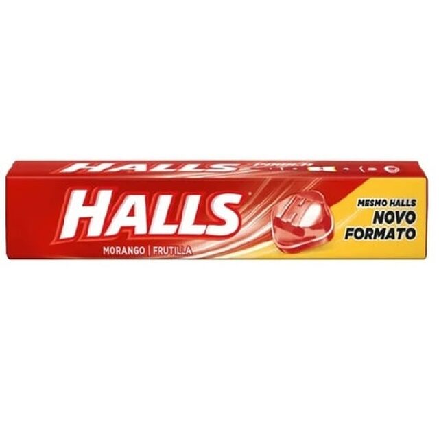 Bala Halls morango,1 unidade com 28g