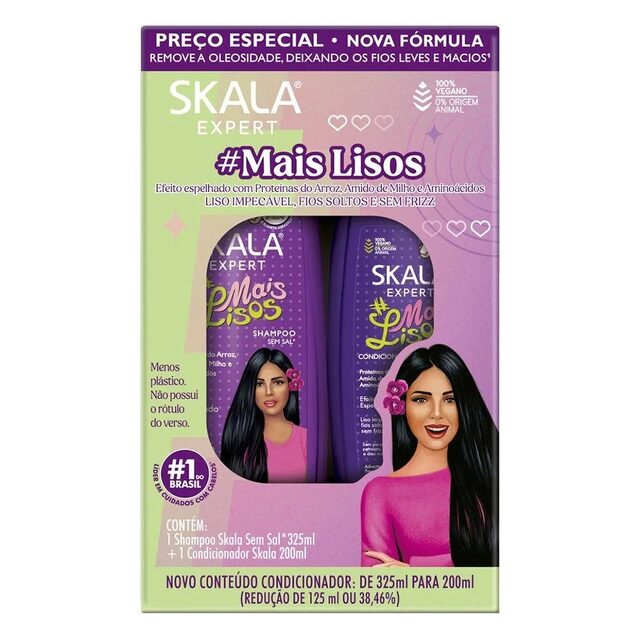 Kit Skala Mais Lisos Shampoo 325mL + Condicionador 200mL