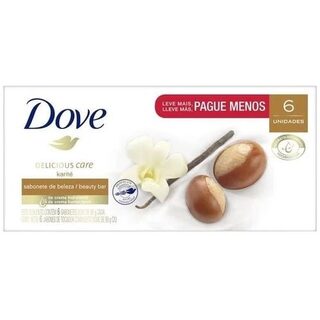 Sabonete Dove Delicious Care karité, barra, 6 unidades com 90g cada
