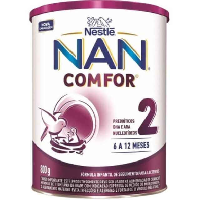 Fórmula Infantil Nestlé Nan Comfor 2 - 6 a 12 meses, lata com 800g