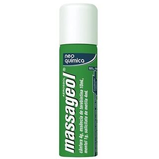 Massageol 0,333mL + 0,333g + 0,0083g, tubo aerossol com 120mL de solução de uso dermatológico