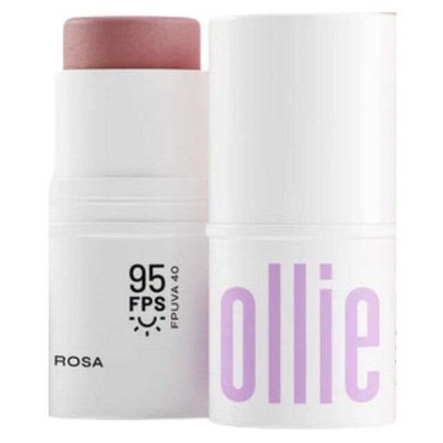 Blush 3 em 1 Ollie rosa, bastão com 4,5g