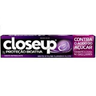 Creme Dental Closeup Proteção Bioativa Contra Ácido do Açúcar menta refrescante, 1 unidade com 70g