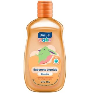 Sabonete com Glicerina Baruel Baby líquido, frasco com 210mL