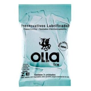 Preservativo Olla ice, pacote com 3 unidades