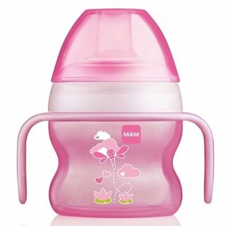 Copo de Transição MAM Starter Cup 4+ meses, rosa com capacidade de 150mL