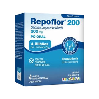 Repoflor Pediátrico 200mg, 4 sachês, sabor abacaxi