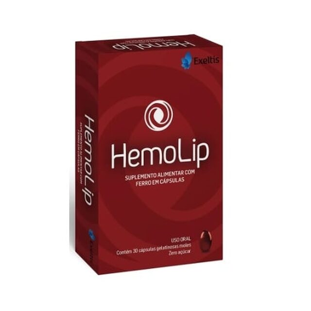 Hemolip Exeltis caixa com 30 cápsulas gelatinosas moles