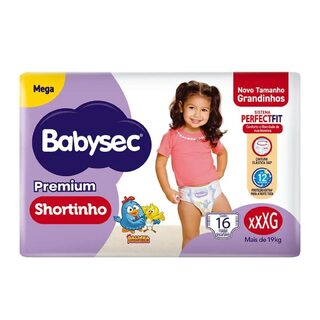 FRALDA BABYSEC SHORTINHO XXXG 16 UNIDADES