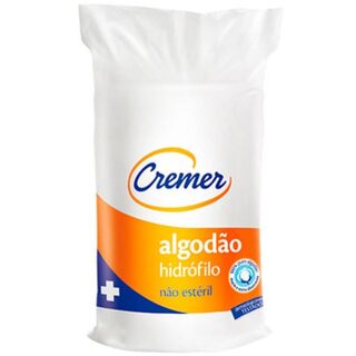 Algodão Hidrófilo Cremer branco, pacote com 250g