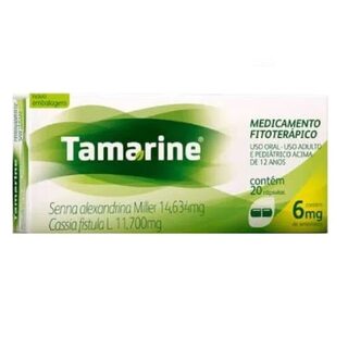 Tamarine 14,634mg + 11,700mg, caixa com 20 cápsulas