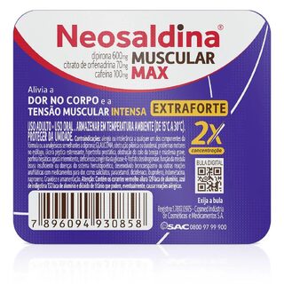 Neosaldina MAX Analgésico e Relaxante Muscular 4 comprimidos