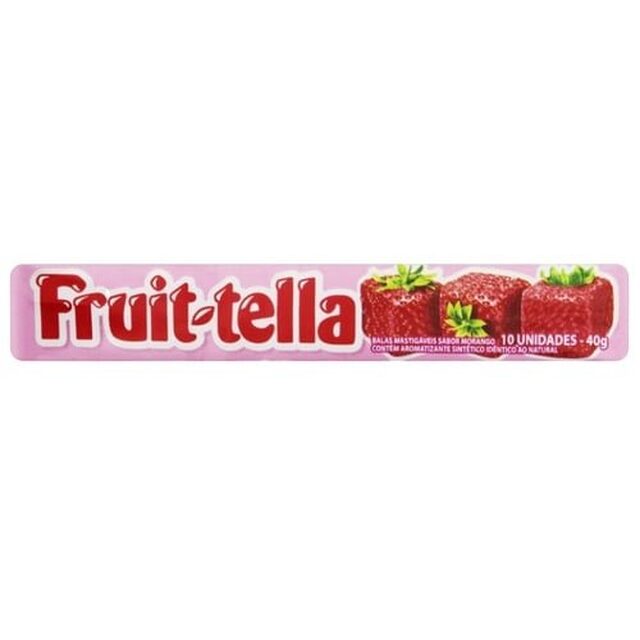 Bala Mastigável Fruit-tella morango com 40g