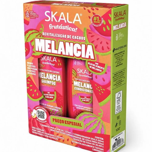 Kit Skala Frutástica Melancia: Shampoo 325mL e Condicionador 200mL