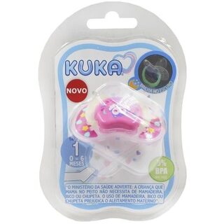 Chupeta Kuka Lumina 0 a 6 meses, rosa, sortida com 1 unidade