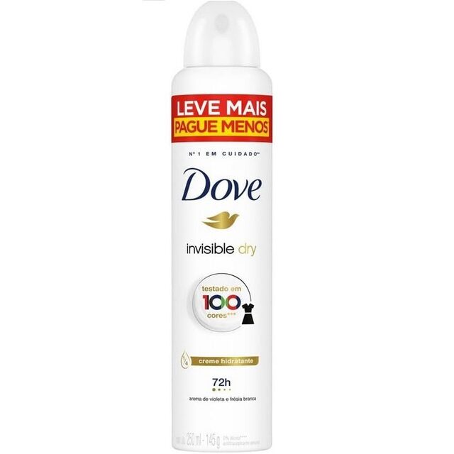 Desodorante Antitranspirante Dove Invisible Dry aerosol, 1 unidade com 250mL