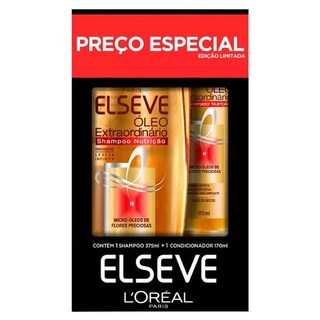 Kit Elseve Óleo Extraordinário Nutrição shampoo com 375mL + condicionador com 170mL, preço especial