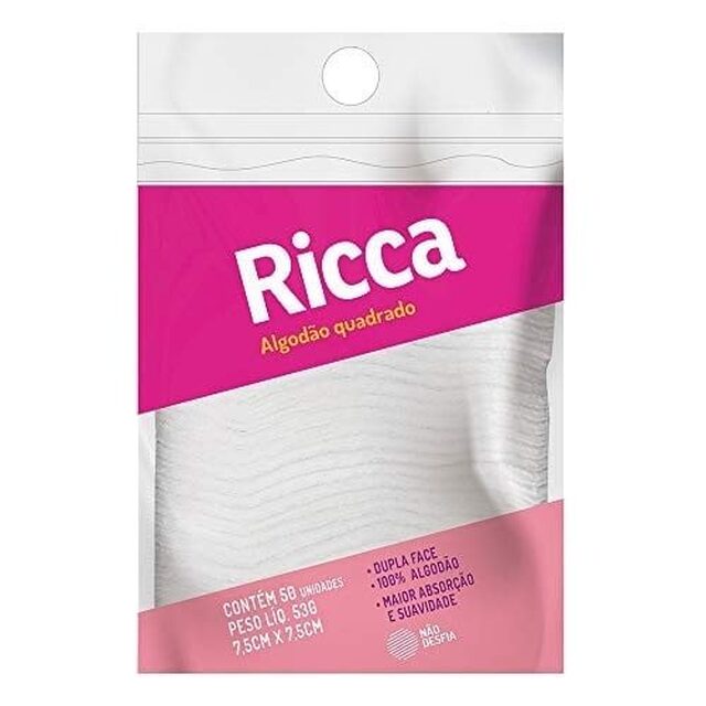 Algodão Ricca quadrado com 50 unidades