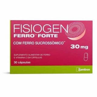 Fisiogen Ferro Forte caixa com 30 cápsulas