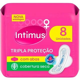 Absorvente Intimus Tripla Proteção com abas, seca com 8 unidades