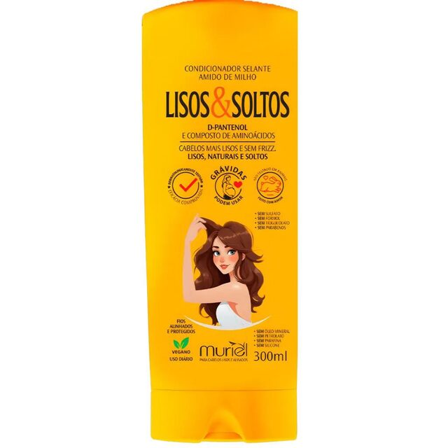 Shampoo Lisos & Soltos Amido de Milho Muriel, 300mL