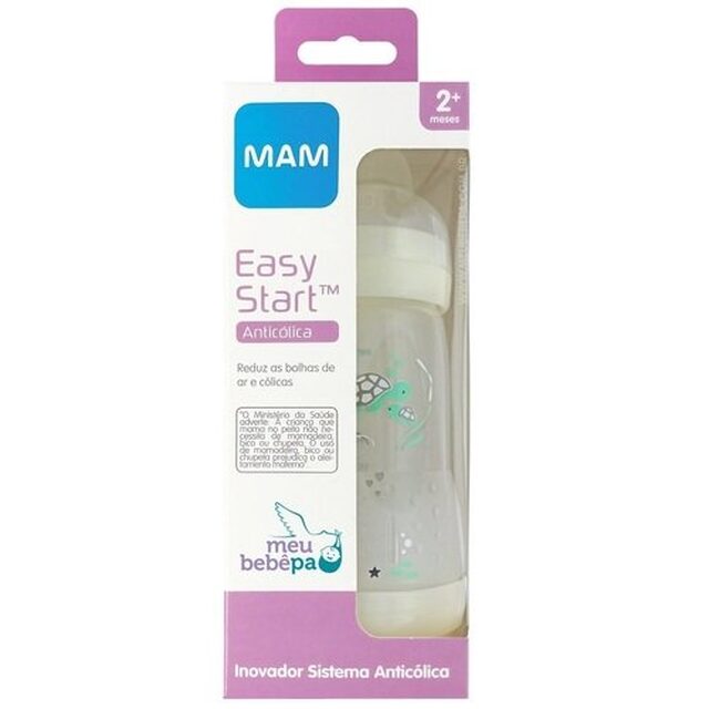 Mamadeira MAM Easy Start 2+ meses, neutra, 1 unidade com capacidade de 260mL