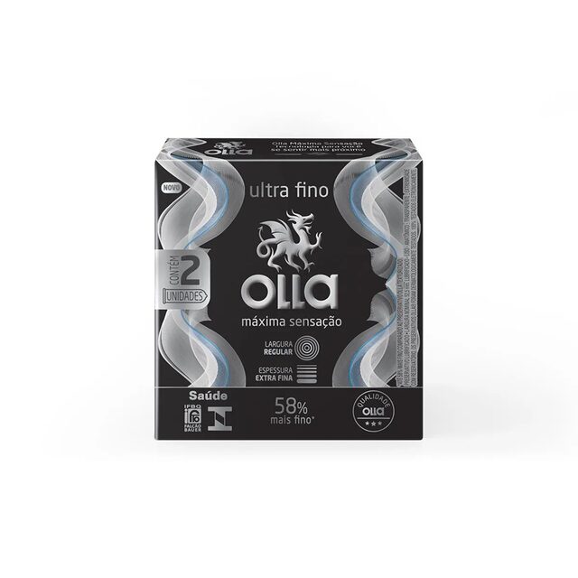 Preservativo Olla Sensitive Máxima Sensação Ultra Fino, 2 unidades