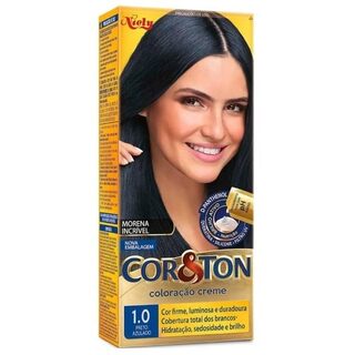 Kit Coloração Niely Cor&Ton nº 1.0 preto azulado