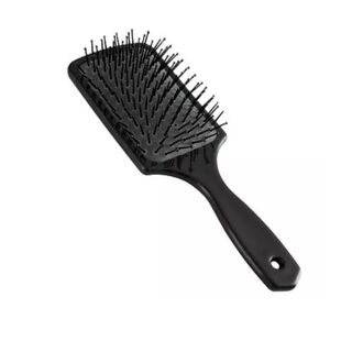 Escova para Cabelo Bellesa Basic almofadada, quadrada, preta, ref.0571-B