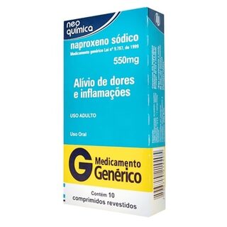 Naproxeno Neo Química 550mg, caixa com 10 comprimidos revestidos
