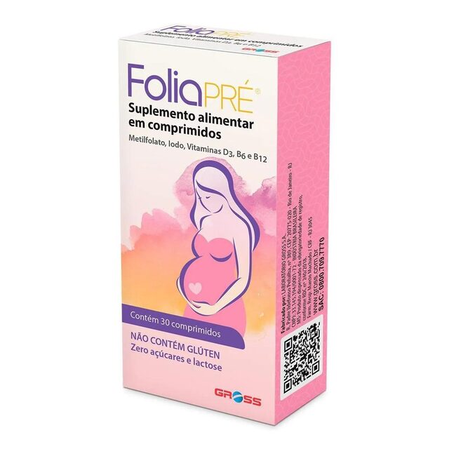 FoliaPRÉ, caixa com 30 comprimidos