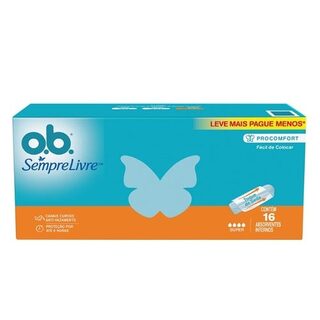 Absorvente Interno Sempre Livre O.B. ProComfort super, caixa com 16 unidades