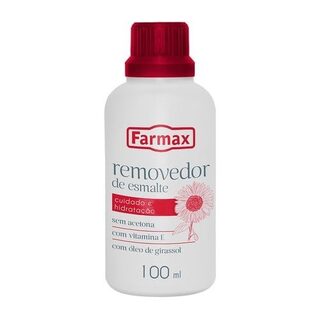 Removedor de Esmalte Farmax sem Acetona vitamina E e óleo de girassol com 100mL