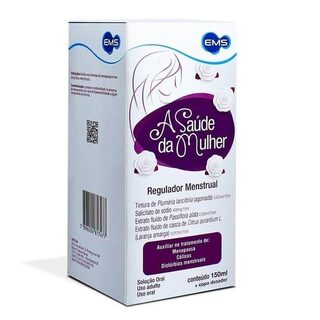 A Saúde da Mulher 0,625mL/15mL + 400mg/15mL + 0,30mL/15mL + 0,013mL/15mL, caixa com 1 frasco com 150mL de solução de uso oral + copo dosador