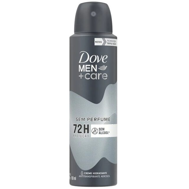 Desodorante Antitranspirante Masculino Dove Men + Care Sem Perfume aerossol, 1 unidade com 150mL