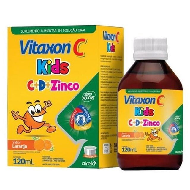 Vitaxon C Kids sabor laranja, frasco com 120mL