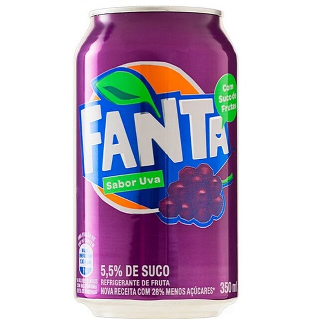 Refrigerante Fanta Uva lata, 1 unidade com 350mL