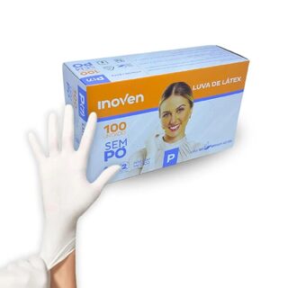 Luva Latex Descartavel sem Po - Inoven - 100 Unidades P