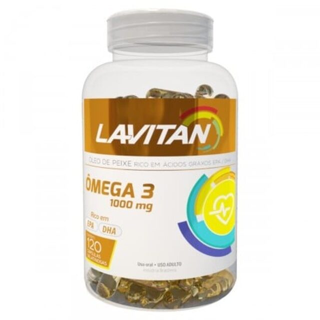 Lavitan Ômega 3 - 1000mg, frasco com 120 cápsulas