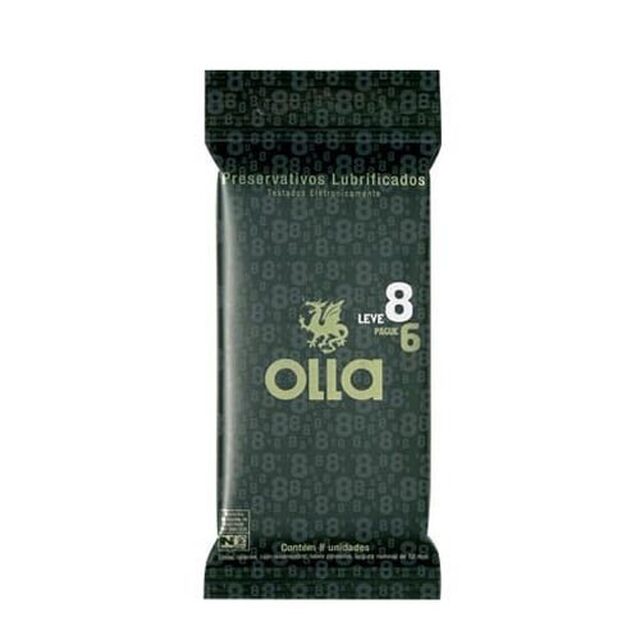 Preservativo Olla tradicional lubrificado, pacote com 6 unidades