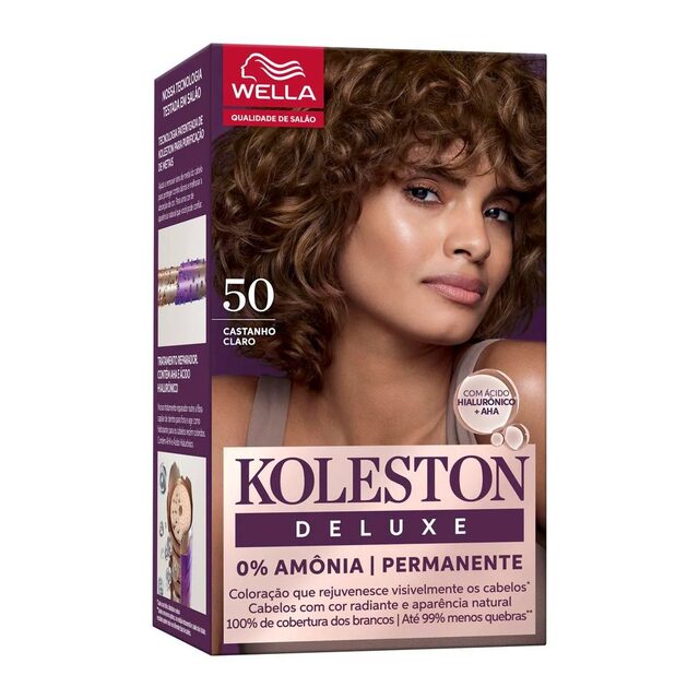 Tinta de Cabelo Permanente Koleston Deluxe - Castanho Claro 50