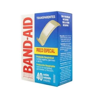 Curativos Band-Aid respirável, transparente com 40 unidades