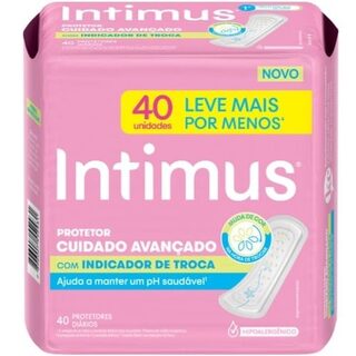 Protetor Diário com Indicador de Troca Intimus Cuidado Avançado pacote com 40 unidades