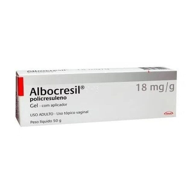 Albocresil 18mg/g, caixa com 1 bisnaga com 50g de gel de uso vaginal