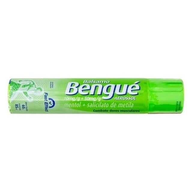 Bálsamo Bengué 10mg/g + 50mg/g, caixa com 1 aerossol com 60g de solução de uso dermatológico