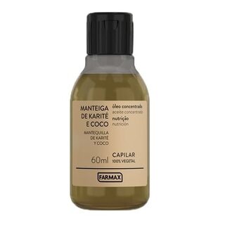 Óleo Capilar Concentrado Farmax Manteiga de Karité e Coco, 60mL