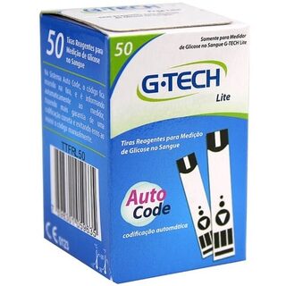 Tira Reagente para Medição de Glicose G-Tech Lite 1 caixa com 50 unidades
