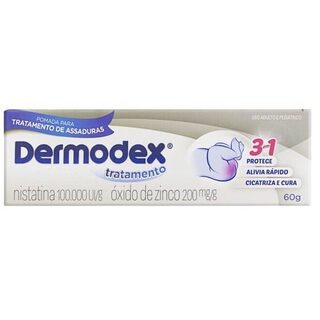 Dermodex Tratamento 100.000UI/g + 200mg/g, caixa com 1 bisnaga com 60g de pomada de uso dermatológico