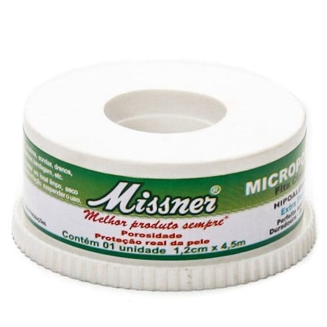 Fita Cirúrgica Missner Microporosa branco, 1,2cm x 4,5m