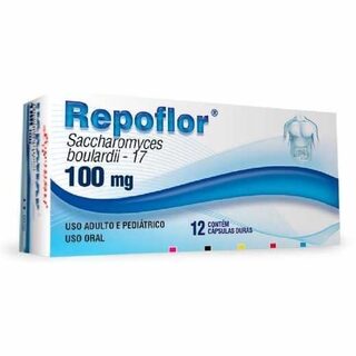 Repoflor 100mg, caixa com 12 cápsulas gelatinosas duras